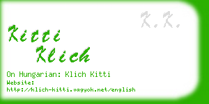 kitti klich business card